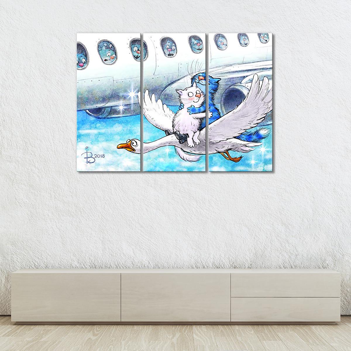 Модульная картина Фантазия ре мажор 3 модуля 80x120 см