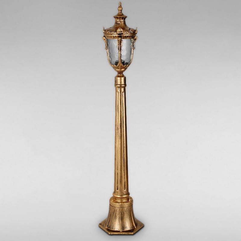 Уличный фонарный столбик на один светильник LS-18041-S-P6 GB Золото