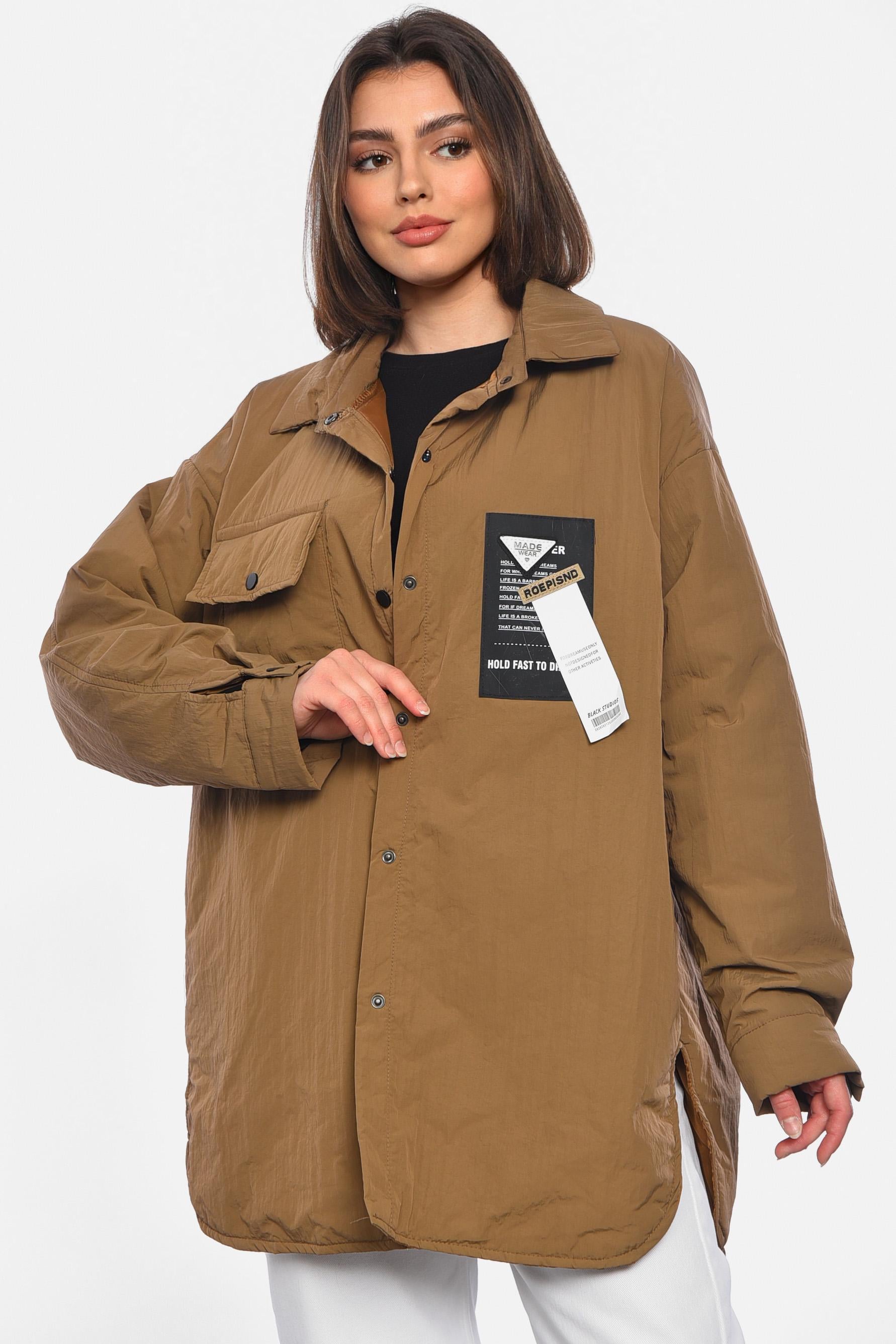 Ветровка женская полубатальная 2XL Коричневый (178382)