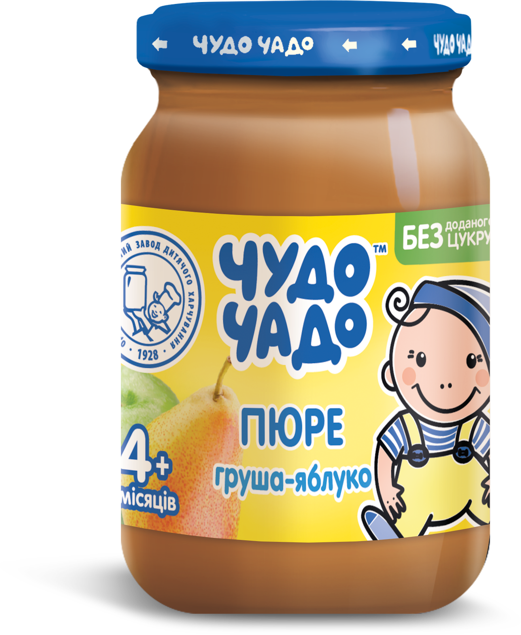Дитяче пюре Чудо-Чадо Груша-яблуко без цукру 170 г 6 шт. (2325113887)