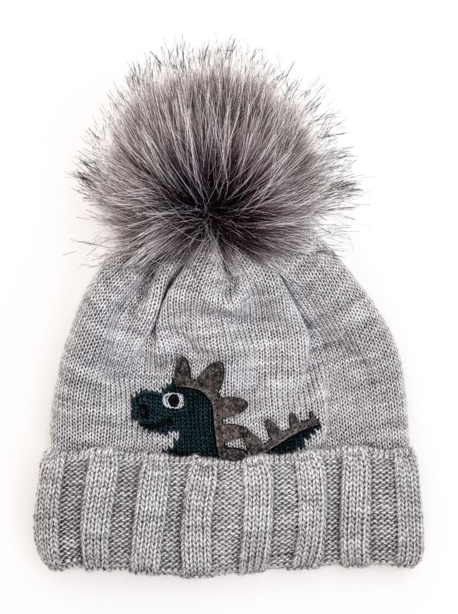 Шапка детская зимняя Alex Рекс 48-52 см Светло-серый