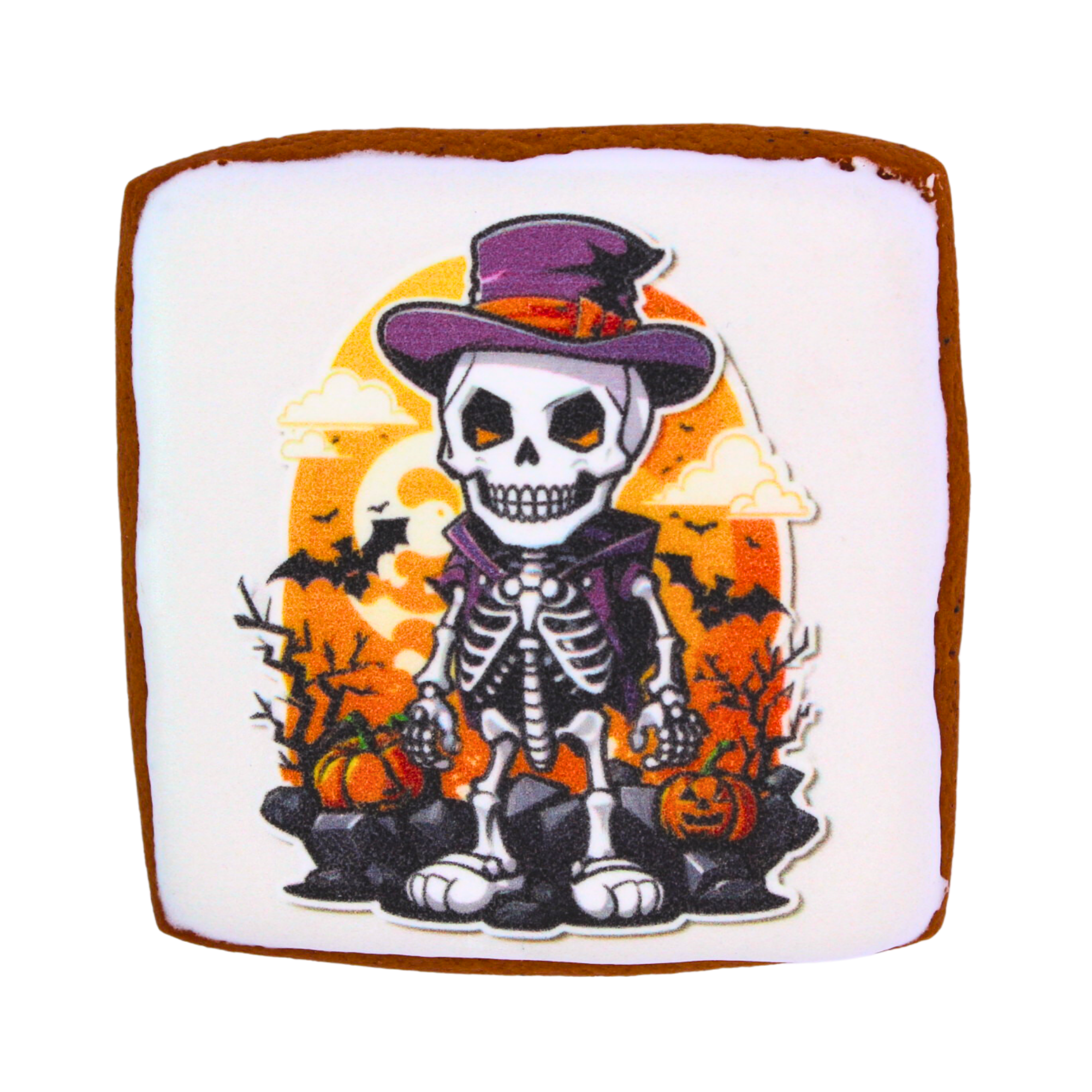 Пряник с принтом Крафт Печиво Хэллоуин Скелет 45 г