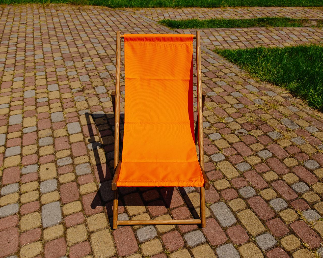 Шезлонг для дачи тканевый XRmaster Коричневый/Оранжевый (КШ-013/2) - фото 5