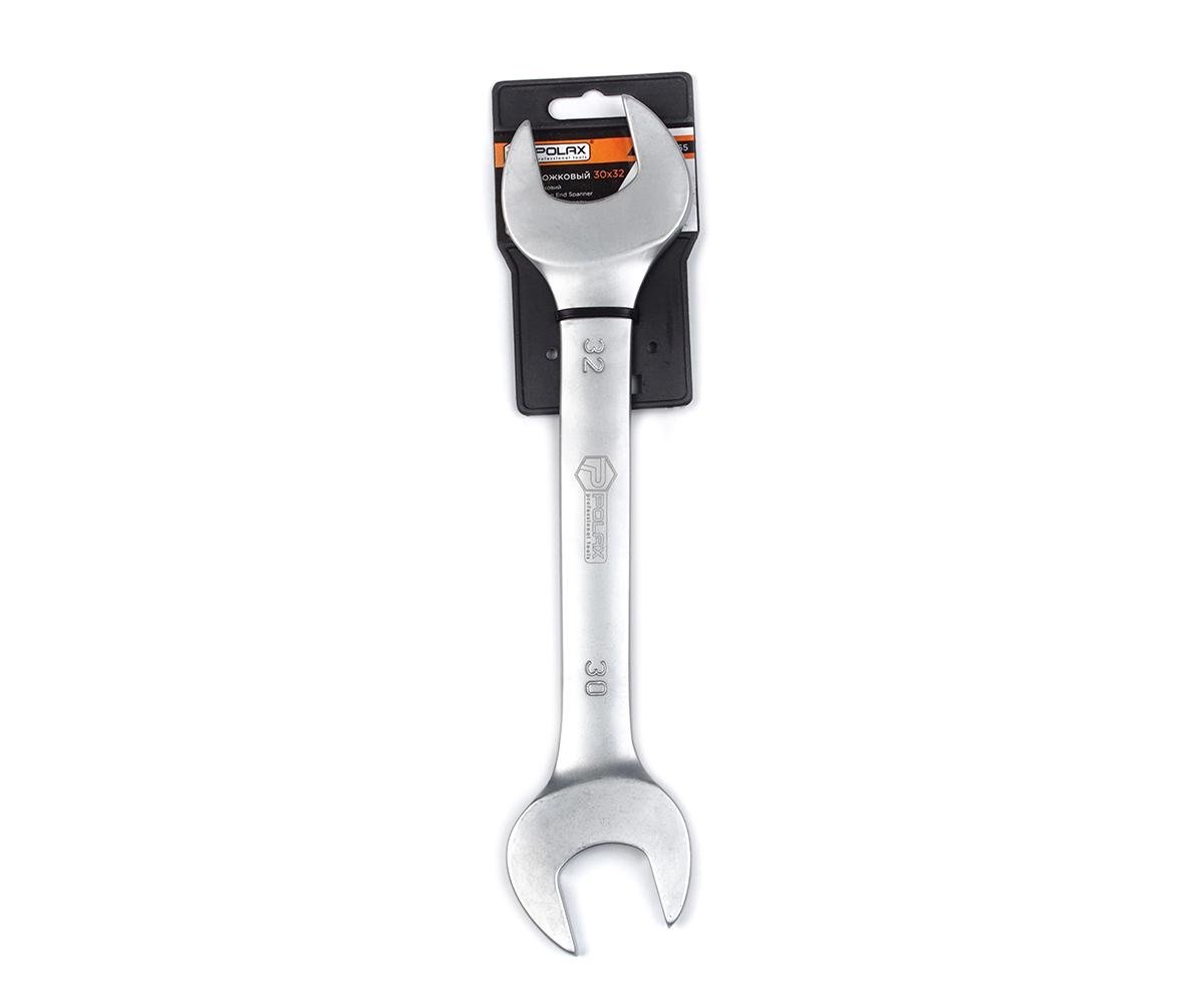 Ключ ріжковий Polax CrV DIN 3110 Satin finish 30х32 мм (25-065)