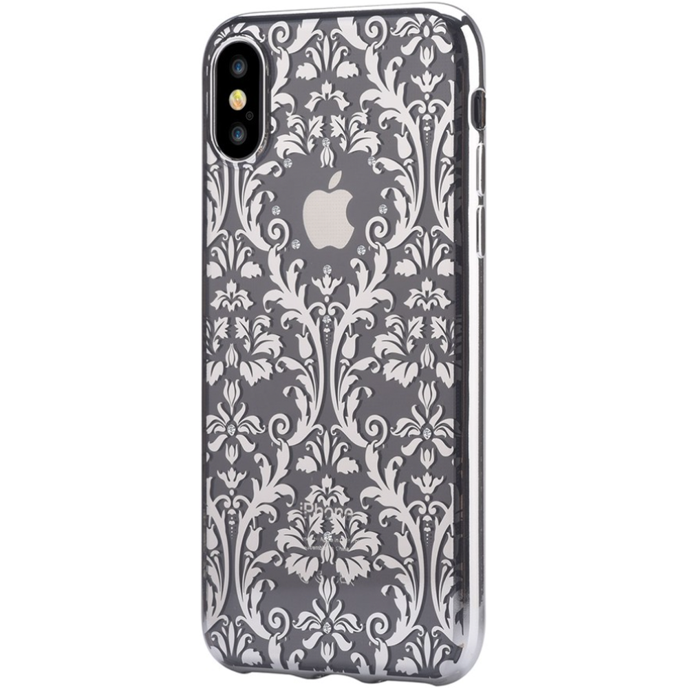 Чехол накладка Devia Crystal Baroque Series Case for iPhone X, Silver