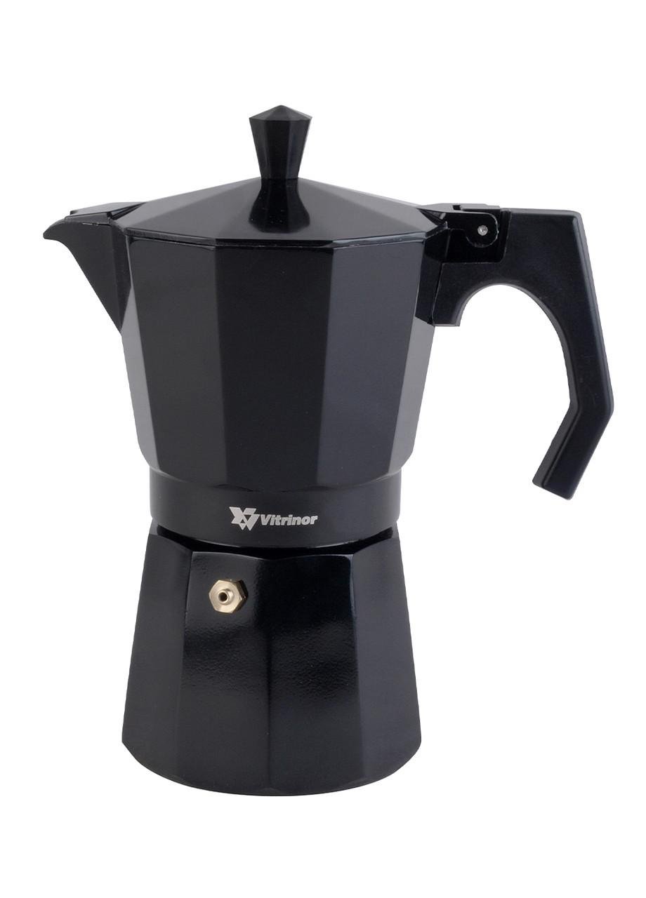 Гейзерная кофеварка Vitrinor алюминиевая 600 мл на 12 чашек Black (1224297)