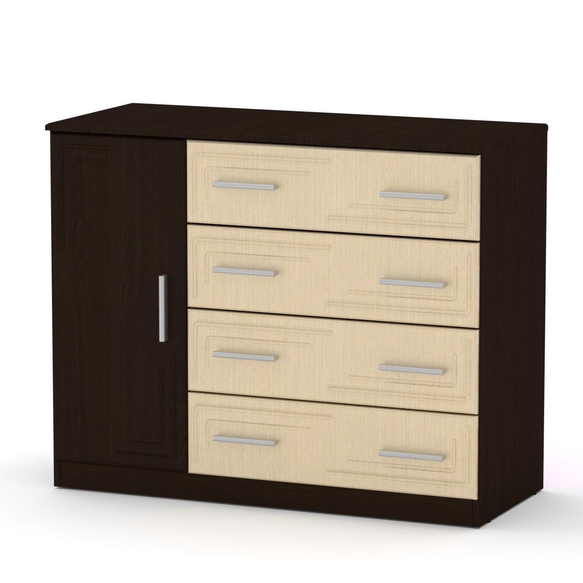 Комод для вещей Компанит 4+1Б МДФ Венге комби (18005)