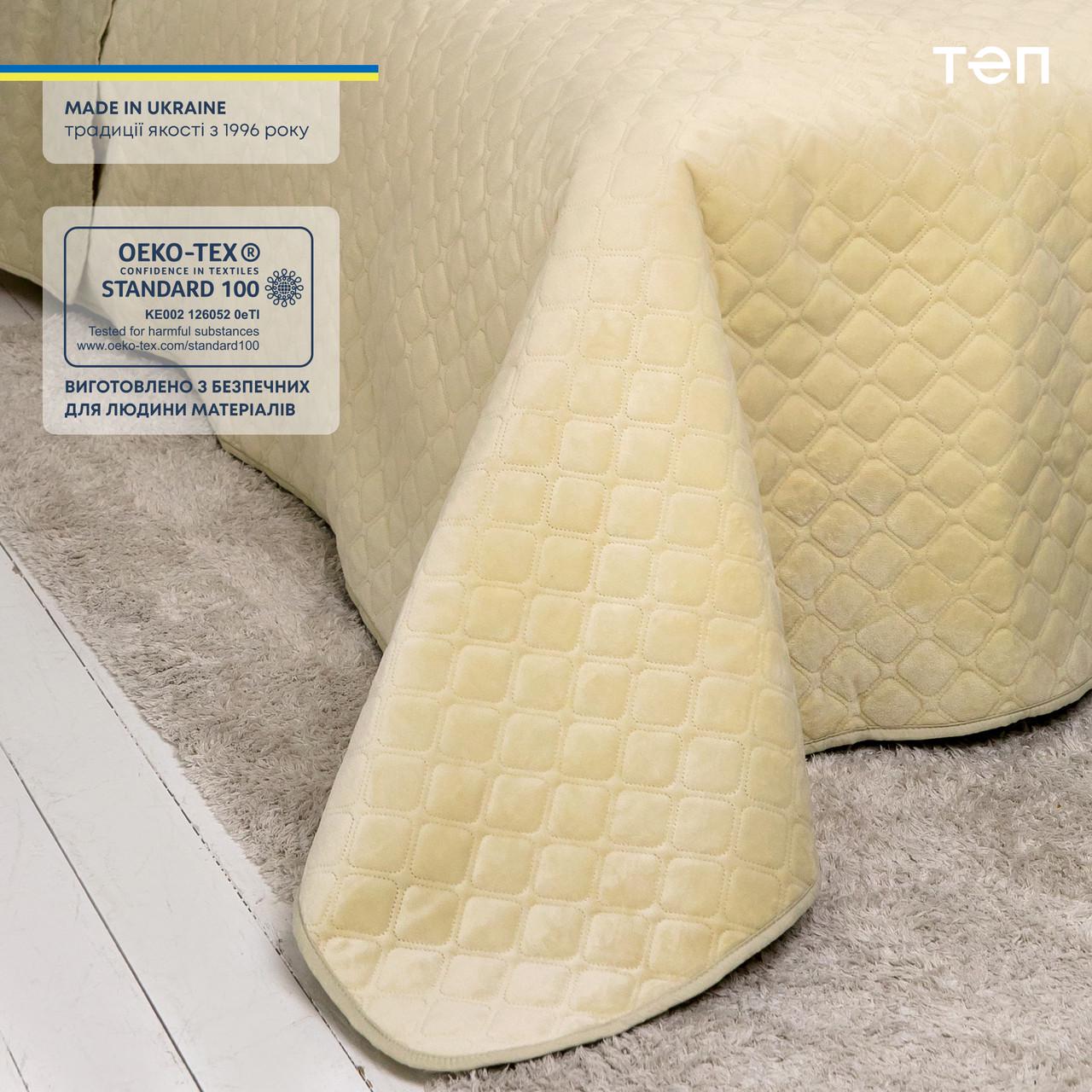 Покрывало велюровое мягкое Ромб/круглый евро макси 240х260 см Бежевый - фото 4 Покрывало велюровое мягкое Ромб/круглый евро макси 240х260 см Бежевый - фото 4