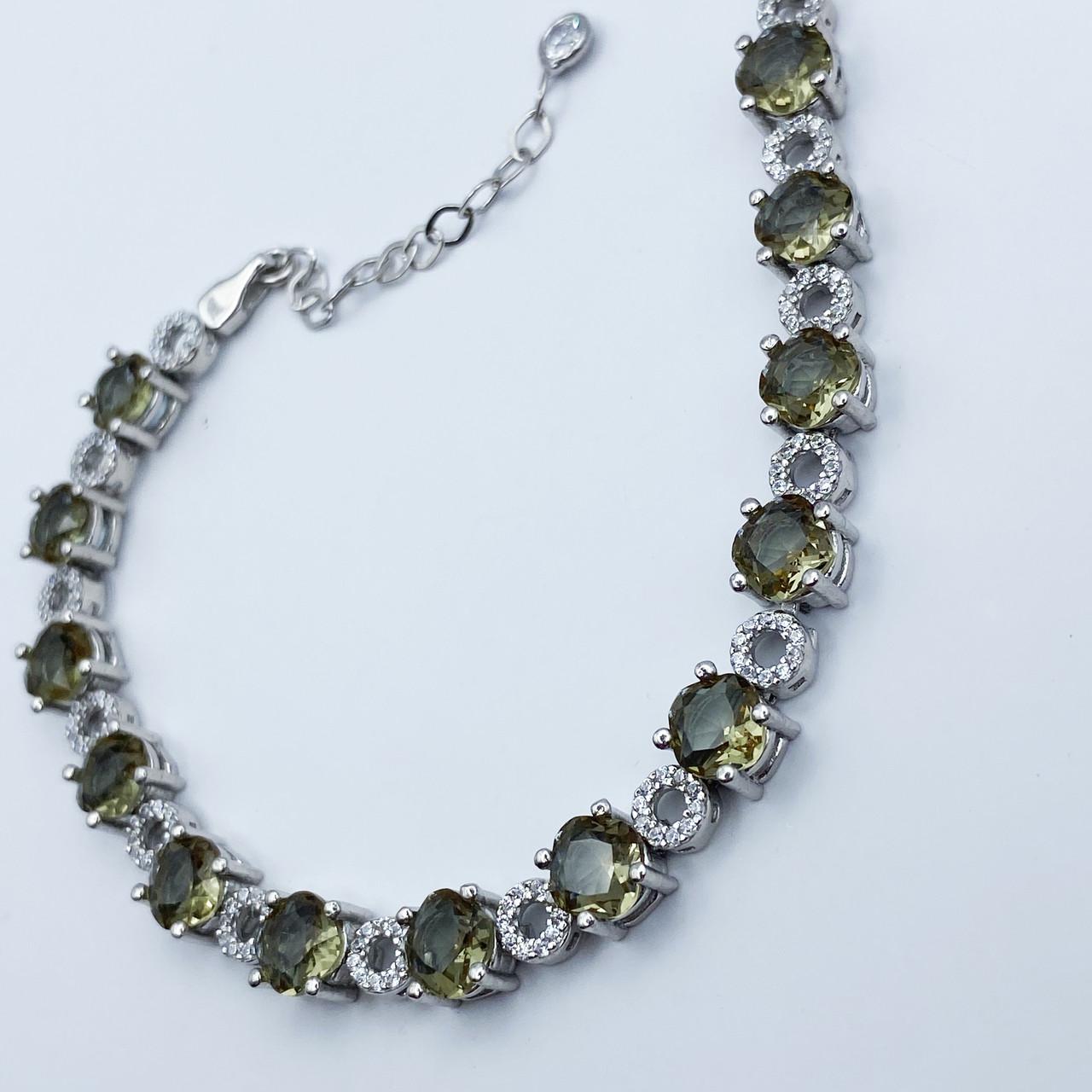 Браслет серебряный с султанитом р. 17-3 см 12,74 г