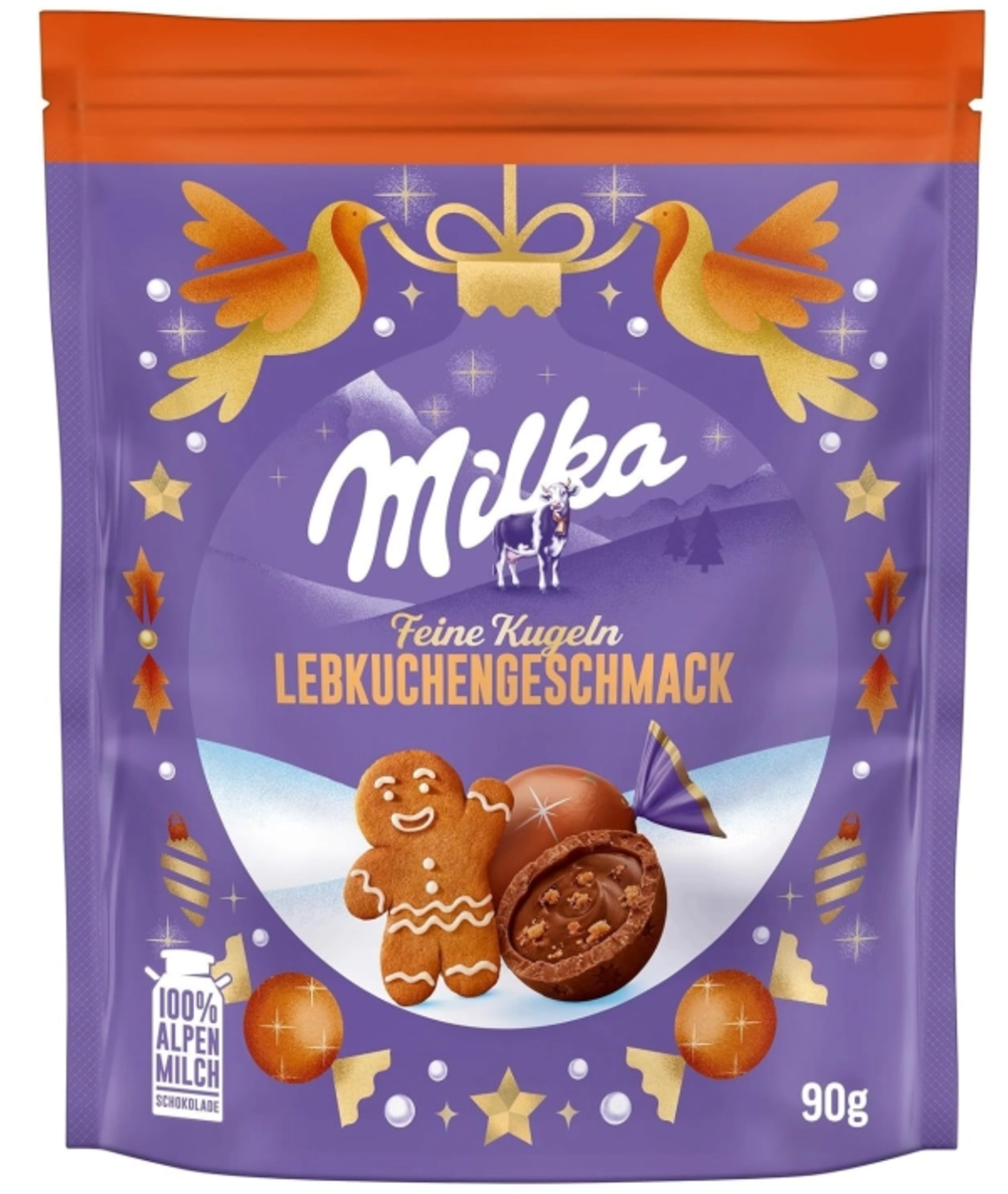 Шоколадні цукерки Milka Feine Kugeln Lebkuchen Geschmack 90г (2438456973)
