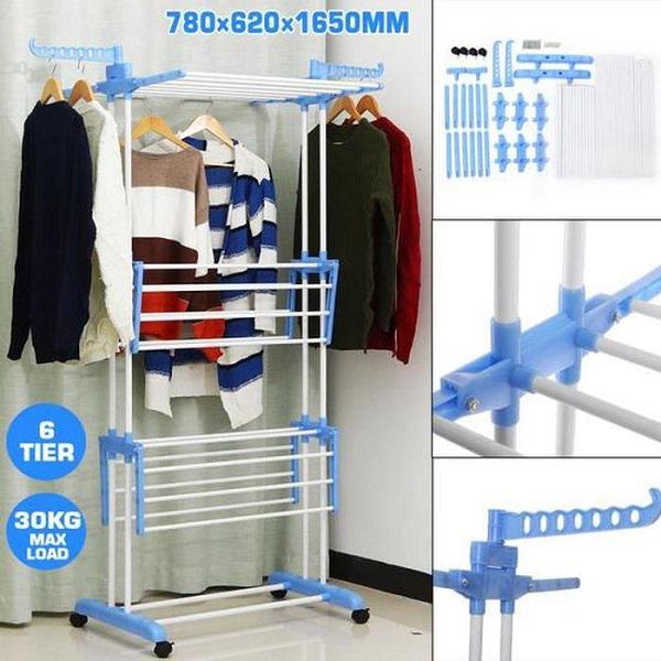 Сушарка для білизни Tiers Garment rack складана трьох рівнева (HF-00008705) - фото 3