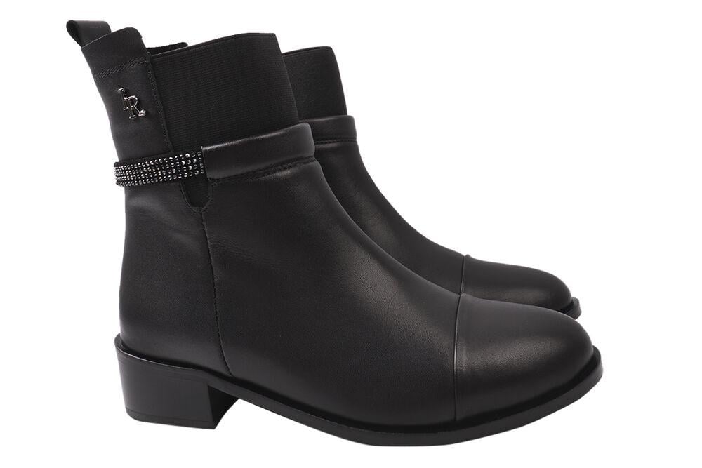 Ботинки женские Euromoda из кожи высокие на низком каблуке р. 40 Черный (456-21ZHC)