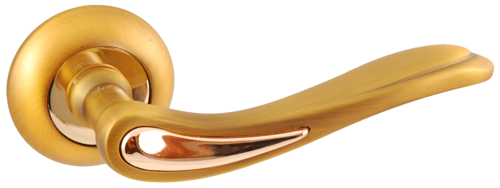 Дверная ручка на розетке Siba Modena Латунь матовая/Золото полированное (Z15 0 29 09)