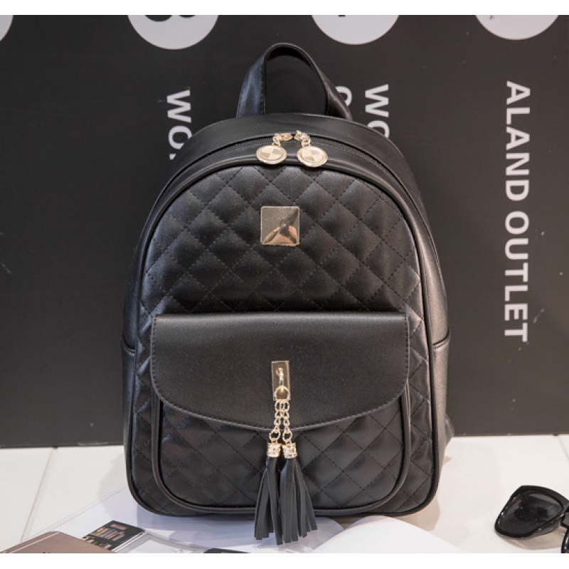 Рюкзак жіночий стьобаний 30x21 см Чорний (814)