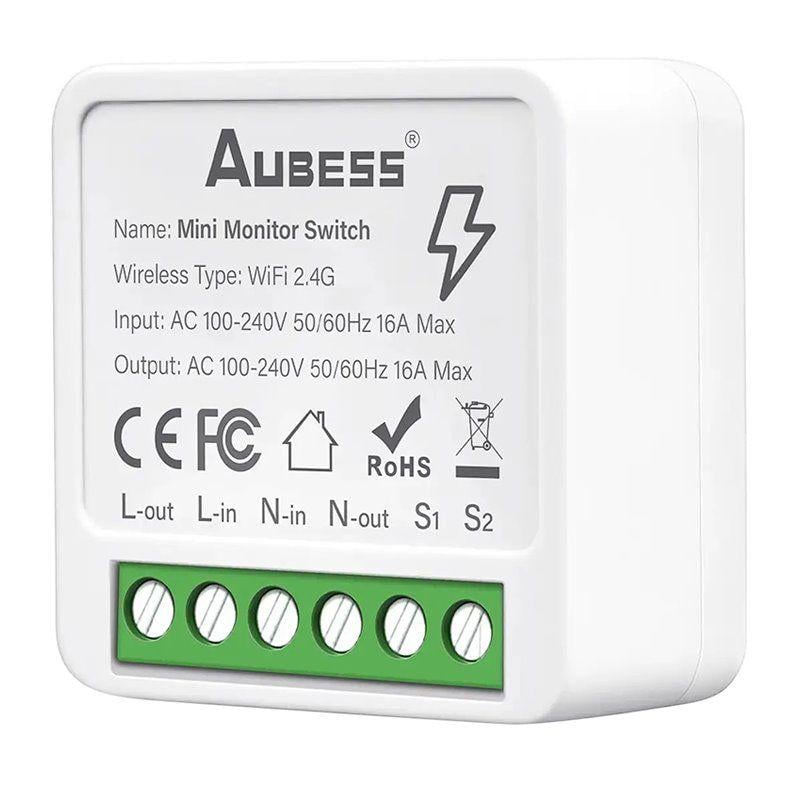 Реле смарт Wi-Fi Aubess Mini Smart Switch Tuya Smart Life 16А (2145731277)