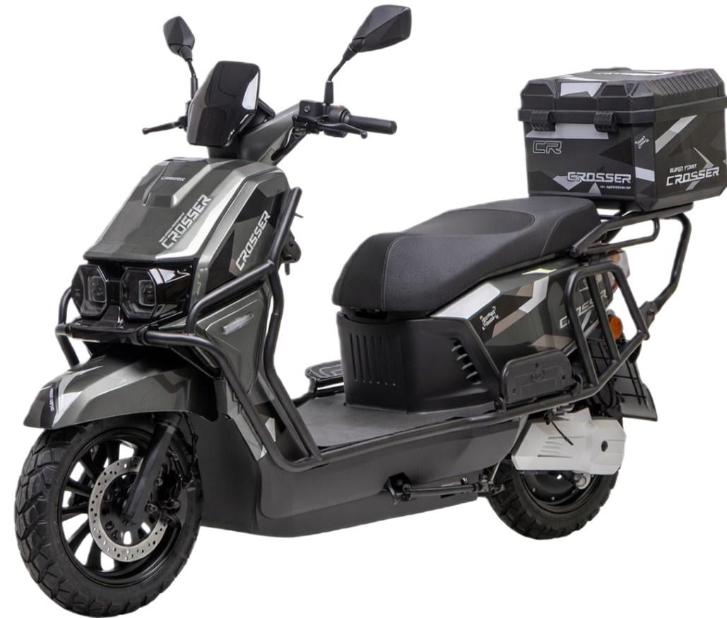 Электроскутер Crosser CR-17 аккумуляторный 72V 35 Ah 2500W Серый (2104619499)