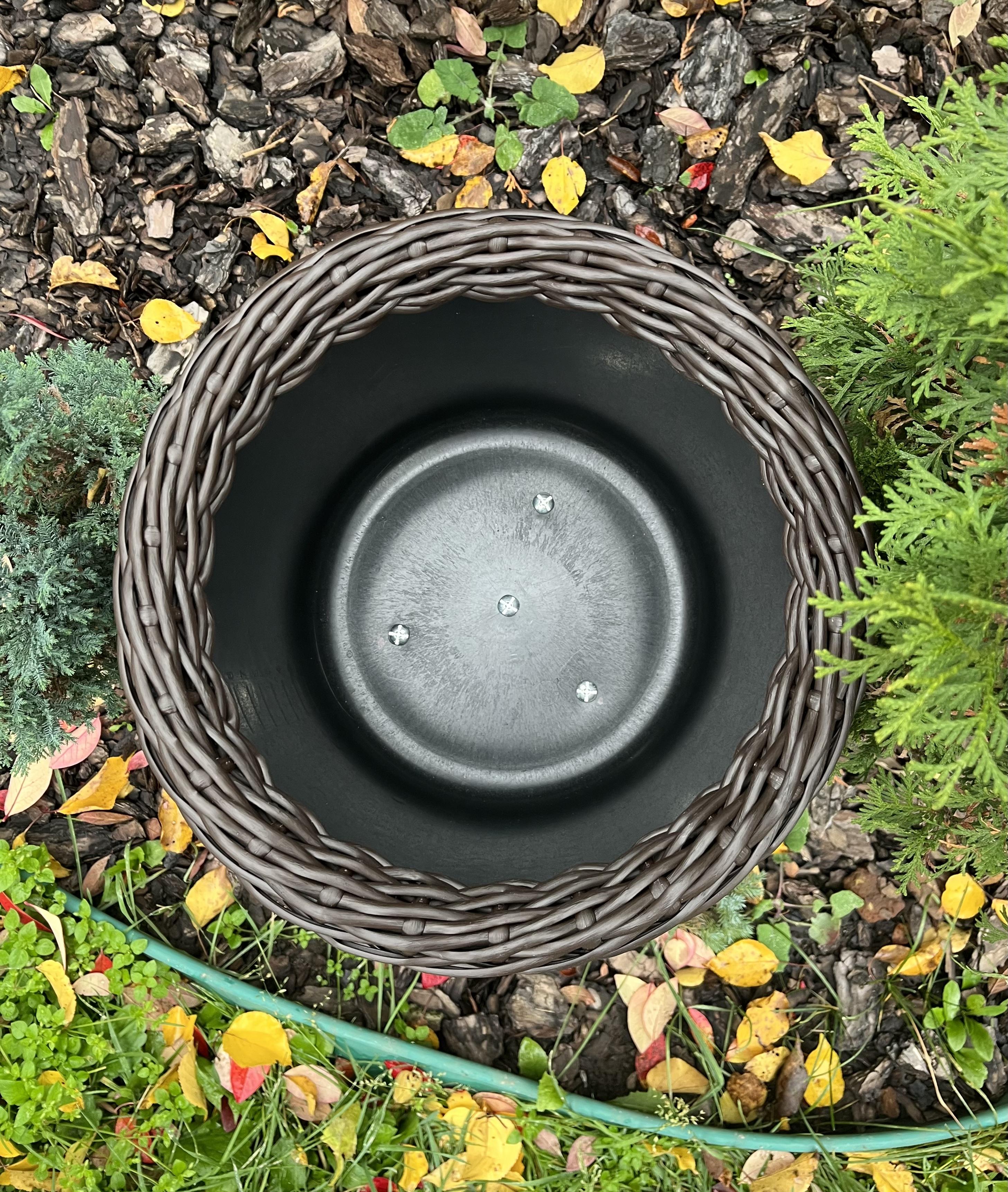 Кашпо для квітів Циліндр зі штучного ротанга 13 л Венге (30306872) - фото 4 Кашпо для квітів Циліндр зі штучного ротанга 13 л Венге (30306872) - фото 4