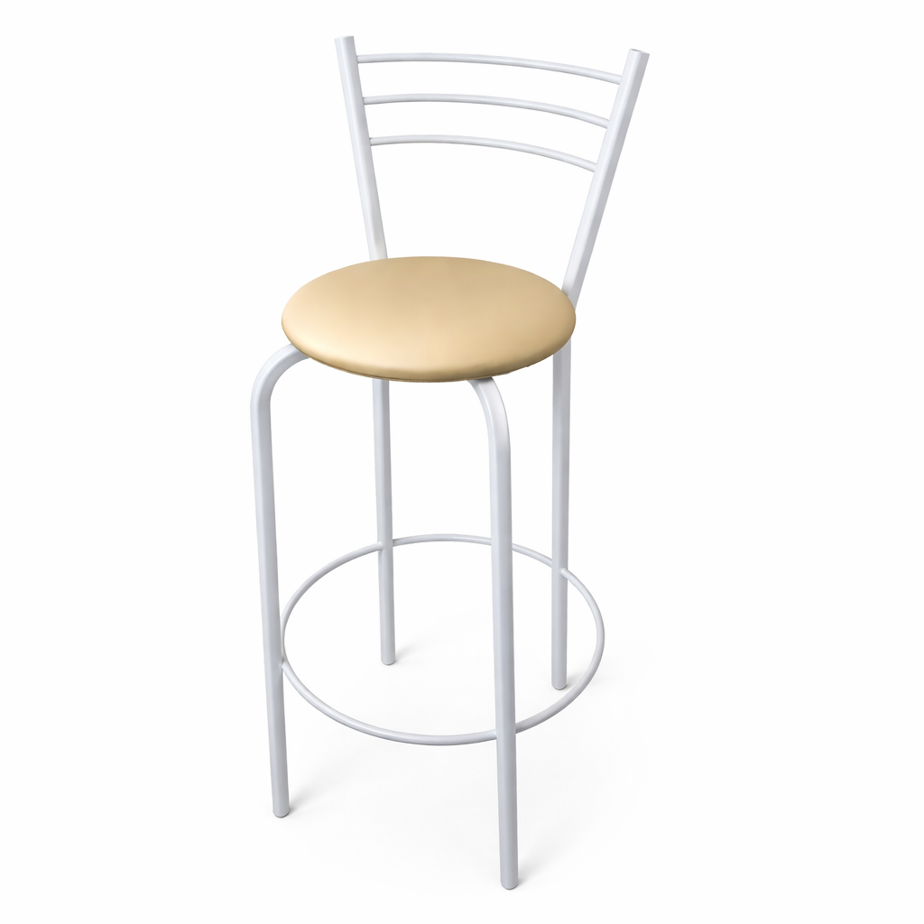 Стілець барний металевий 35х107 см Бежевий/Білий (2489283192)
