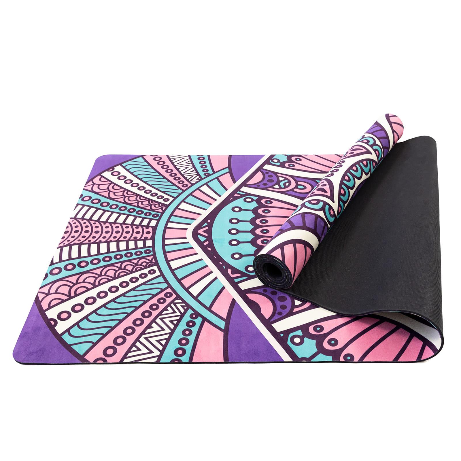 Килимок для йоги та фітнесу OSPORT каучук/замша 4 мм 183x68 см Фіолетовий (OF-0286-024)