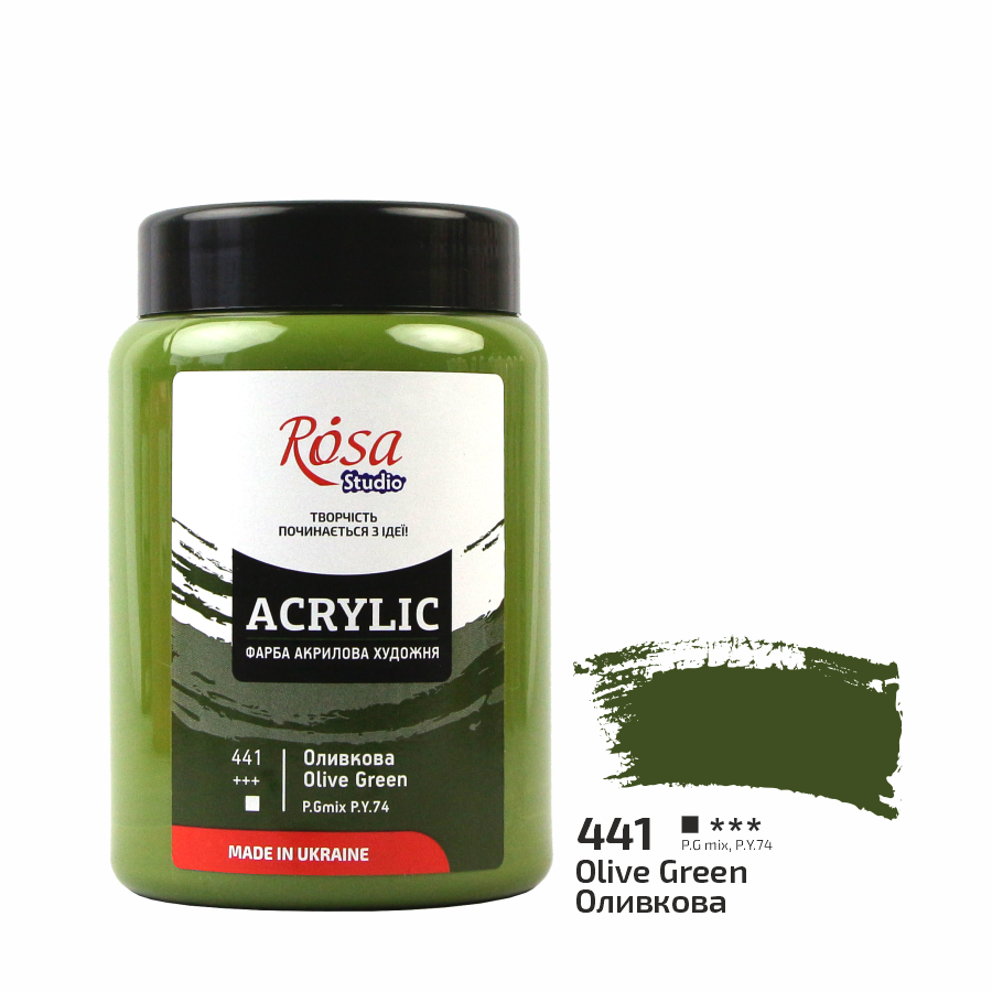 Акриловая краска ROSA Studio 322419441 6 шт. 400 мл Оливковый/441 (4823098528272) - фото 1 Акриловая краска ROSA Studio 322419441 6 шт. 400 мл Оливковый/441 (4823098528272) - фото 1