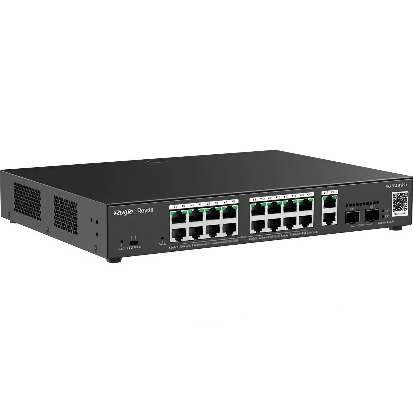 Коммутатор Ethernet Ruijie RG-ES220GS-P 20 PoE управляемый 40 Gbps Черный (30067346) - фото 2 Коммутатор Ethernet Ruijie RG-ES220GS-P 20 PoE управляемый 40 Gbps Черный (30067346) - фото 2