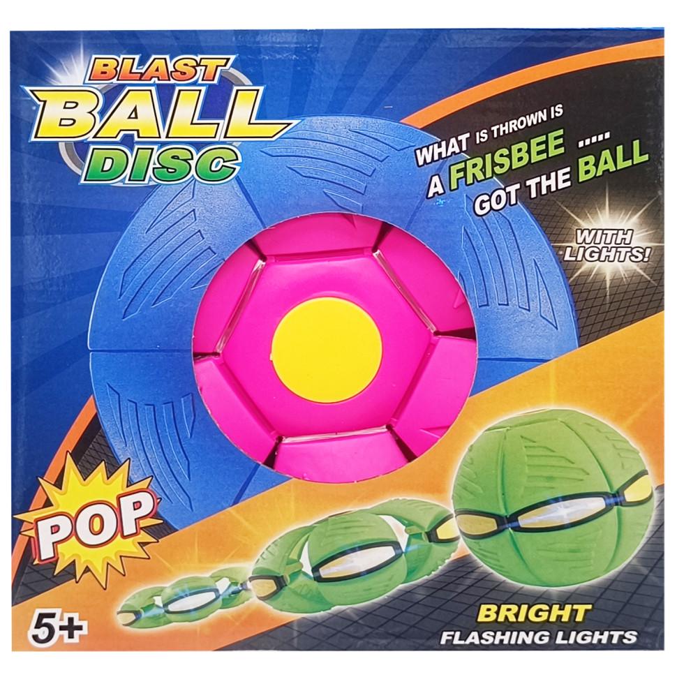 Мяч летающий трансформерный Bambi FLAT BALL Розовый