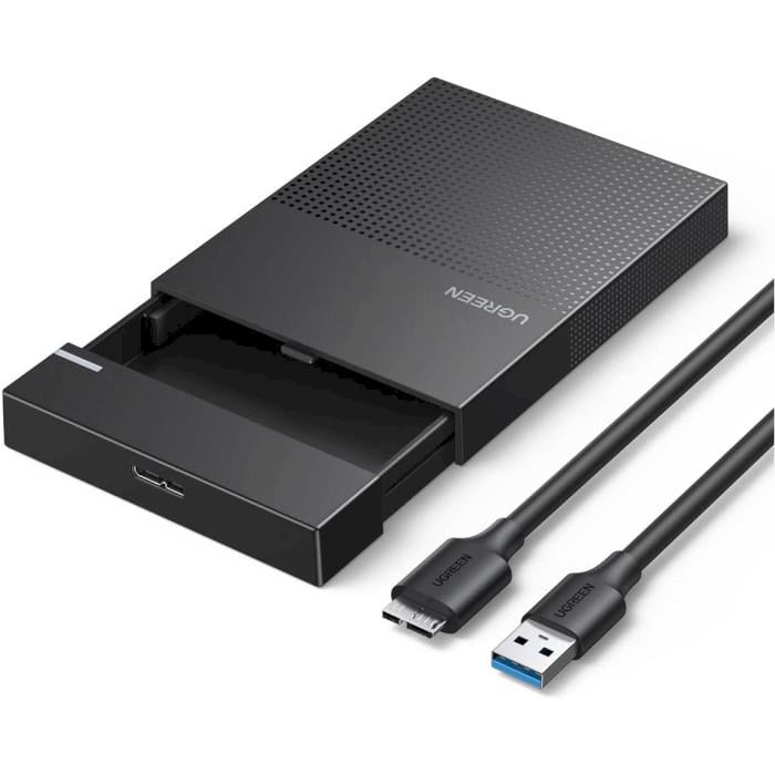 Карман внешний UGREEN CM471 2.5" SATA to USB 3.0/5Gbps Black (UGR-30725)