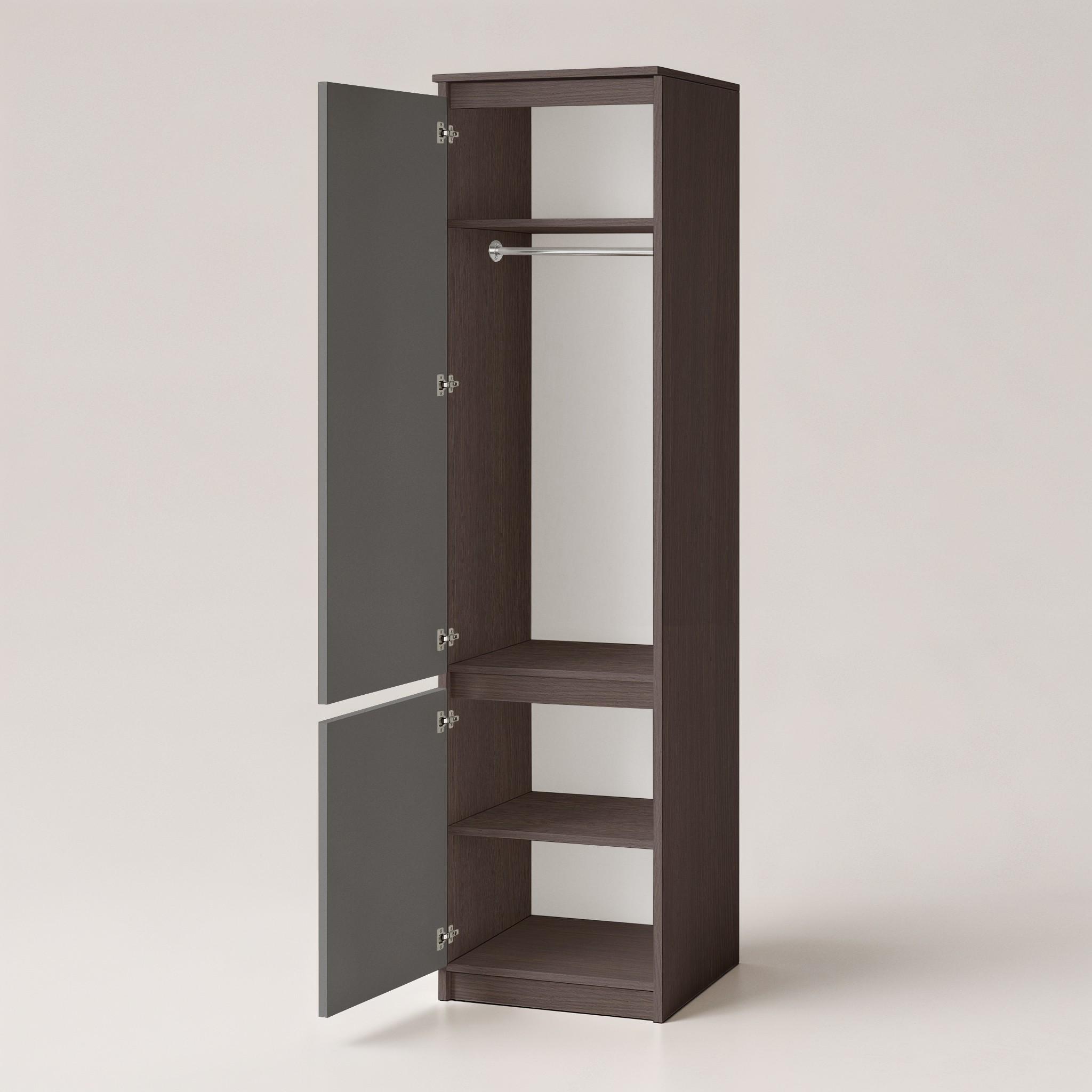 Шафа-пенал зі штангою T-218 500х498х2117 мм Венге Магія/Антрацит - фото 2