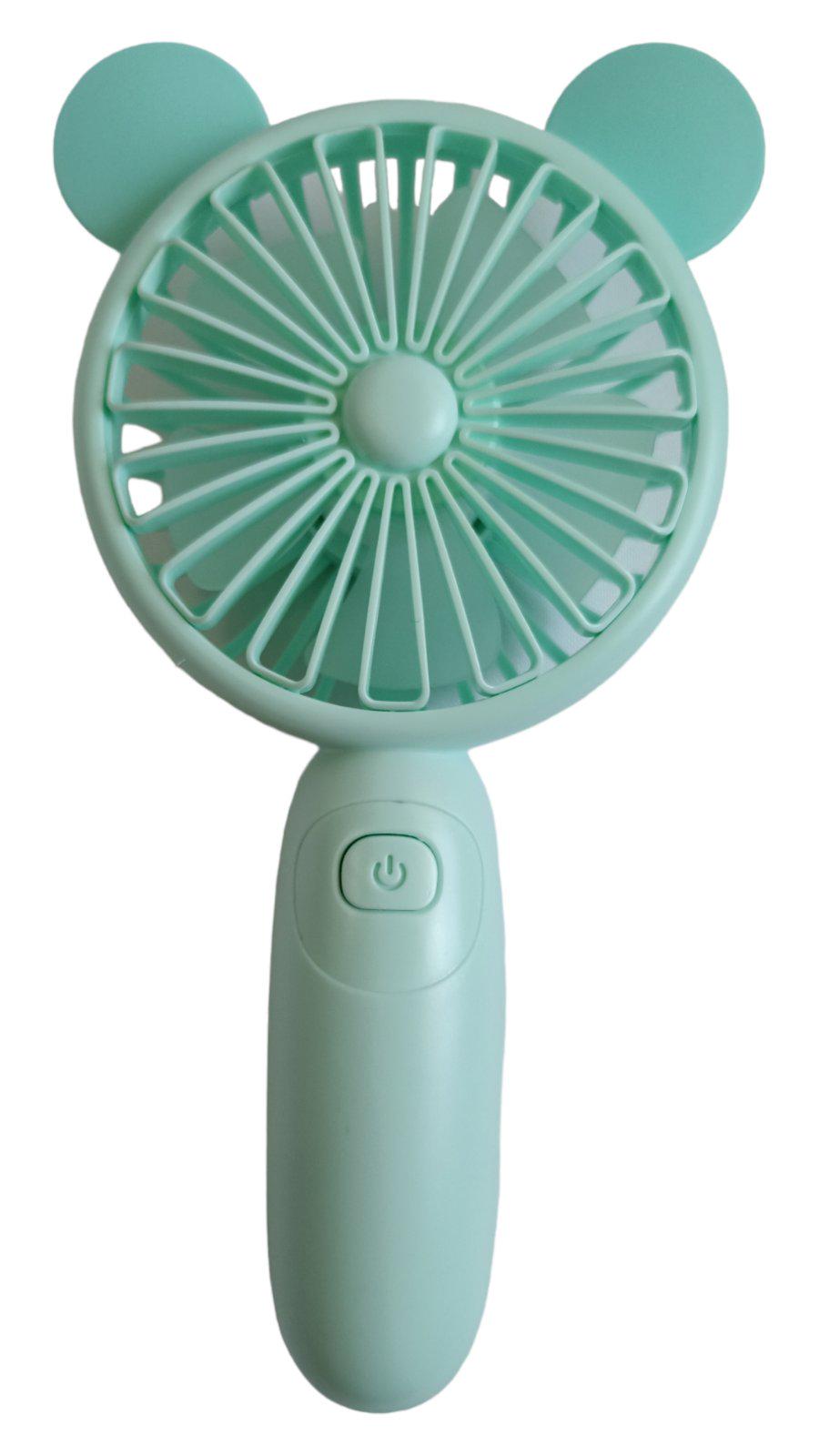 Вентилятор портативный аккумуляторный DianDi Mini Fan с ушками и RGB подсветкой Зеленый (SQ-2165)