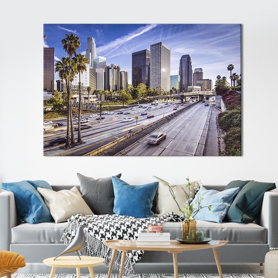 Настенный декор картина на холсте для интерьера Современный Лос-Анджелес 80x54 см (340-1)
