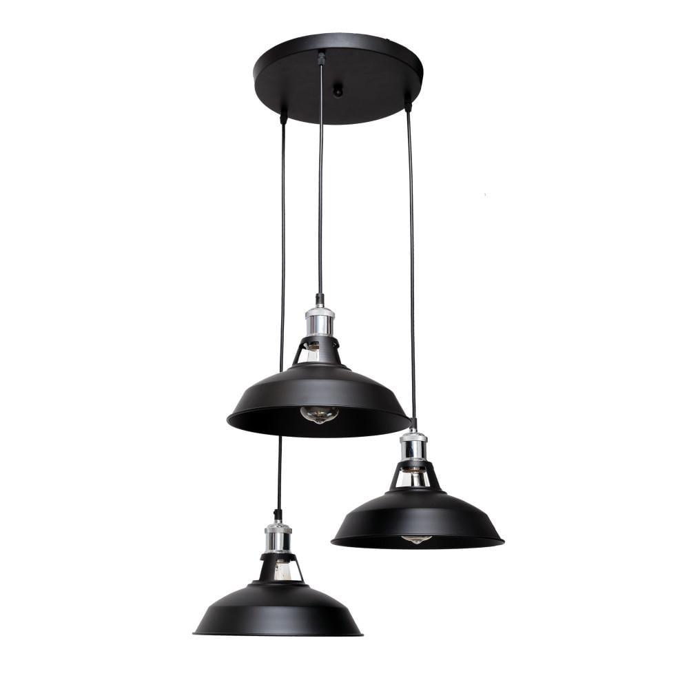 Подвесной светильник Levistella 7526857F1-3 BK 300 в стиле лофт на 3 плафона 27х20 см (14-16-LVS04773)
