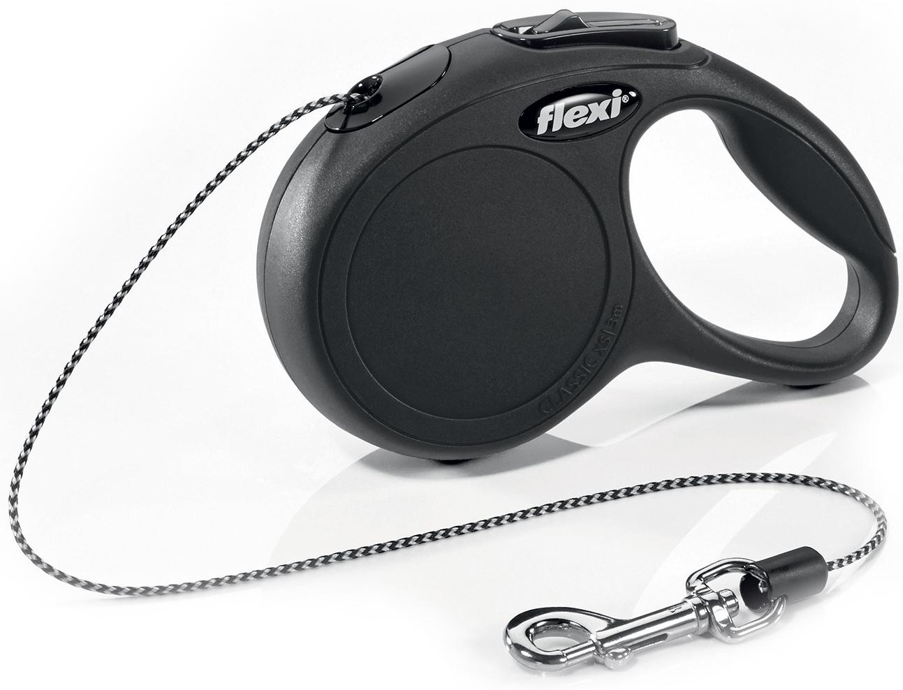 Поводок-рулетка Flexi Cat трос XS 3 м Черный (4000498023426)