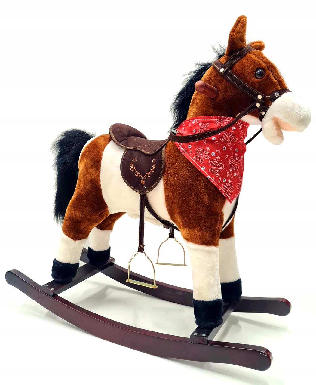 Дитяча гойдалка Startbaby Коник співаючий 74x28x78 см Темно-коричневий (Baby St2021xl)