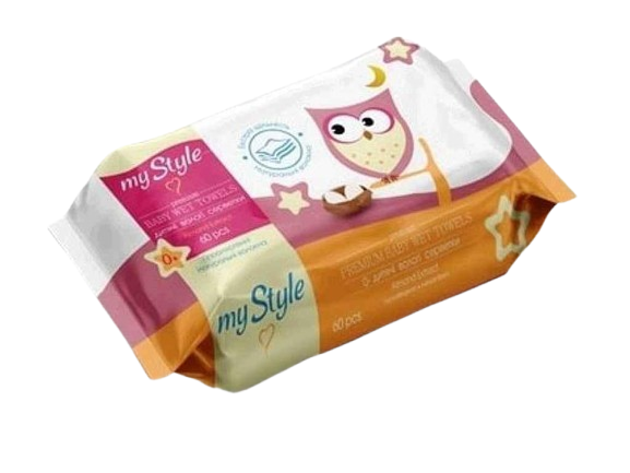 Вологі серветки MY STYLE гіпоалергенні екстракт мигдалю 60 шт. (1014598)