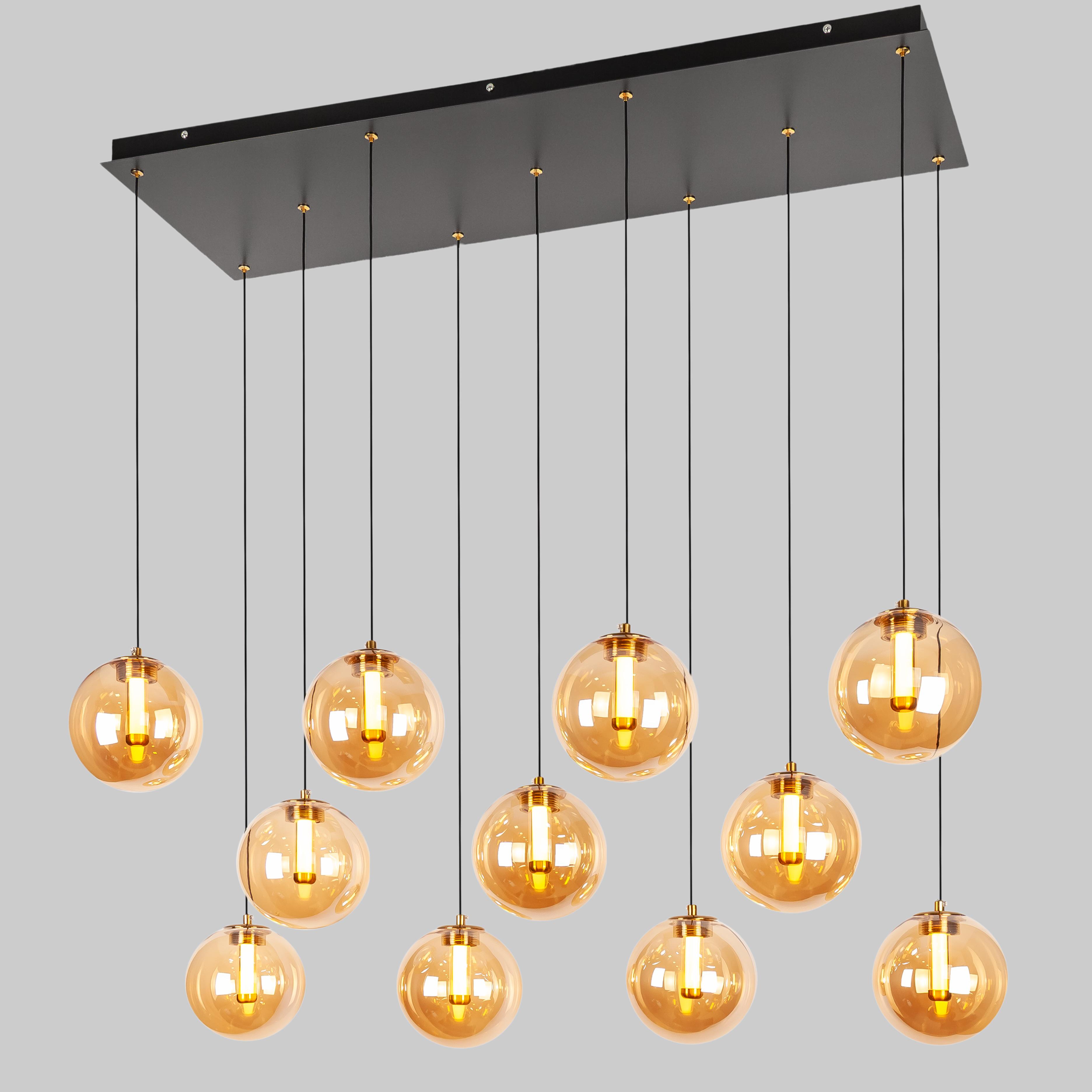 Люстра с кофейными плафонами 22W (99-150F-11 (900) AB+AM)