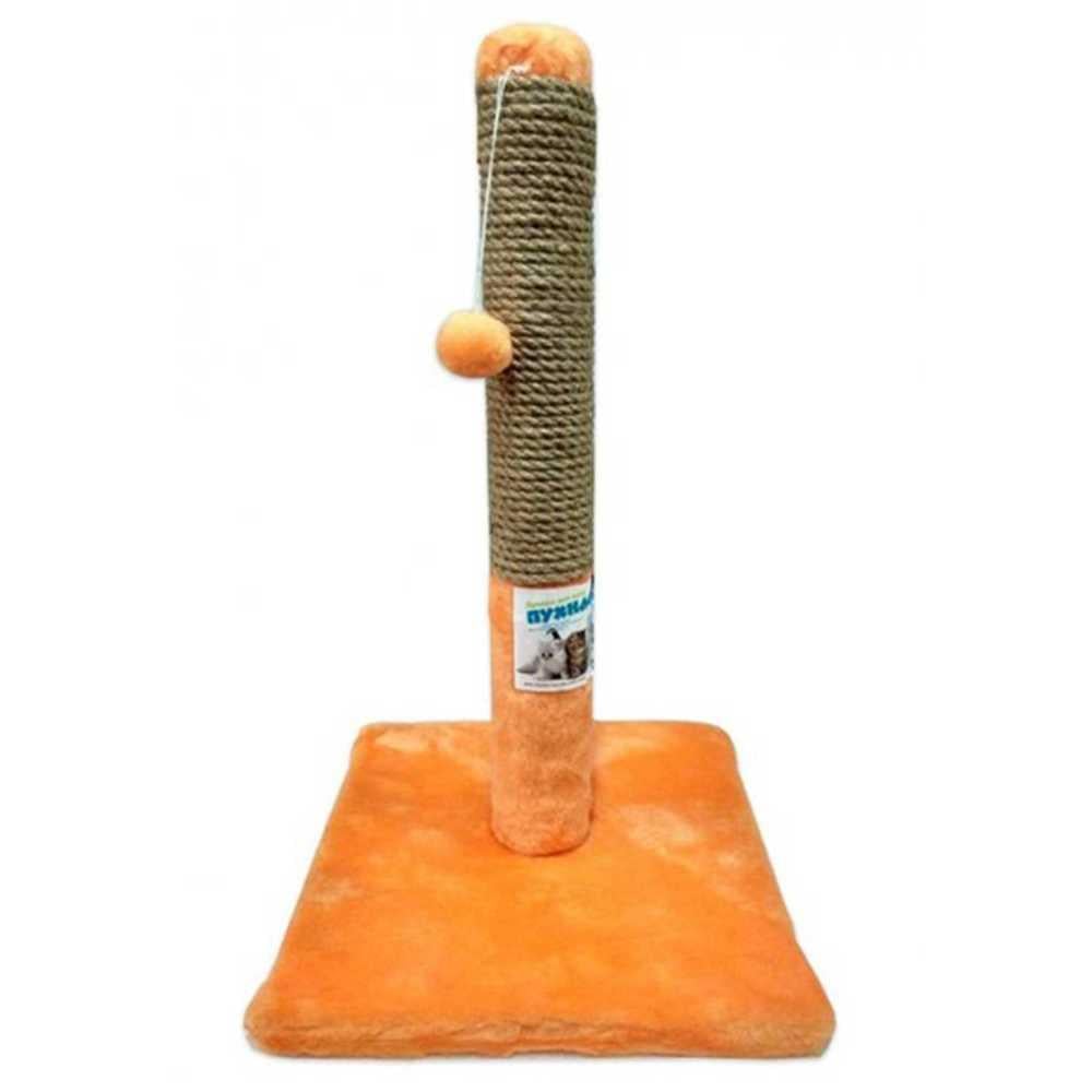 Кігтеточка стовпчик Пушистик на підставці 30x50 см Рудий (00000005028)