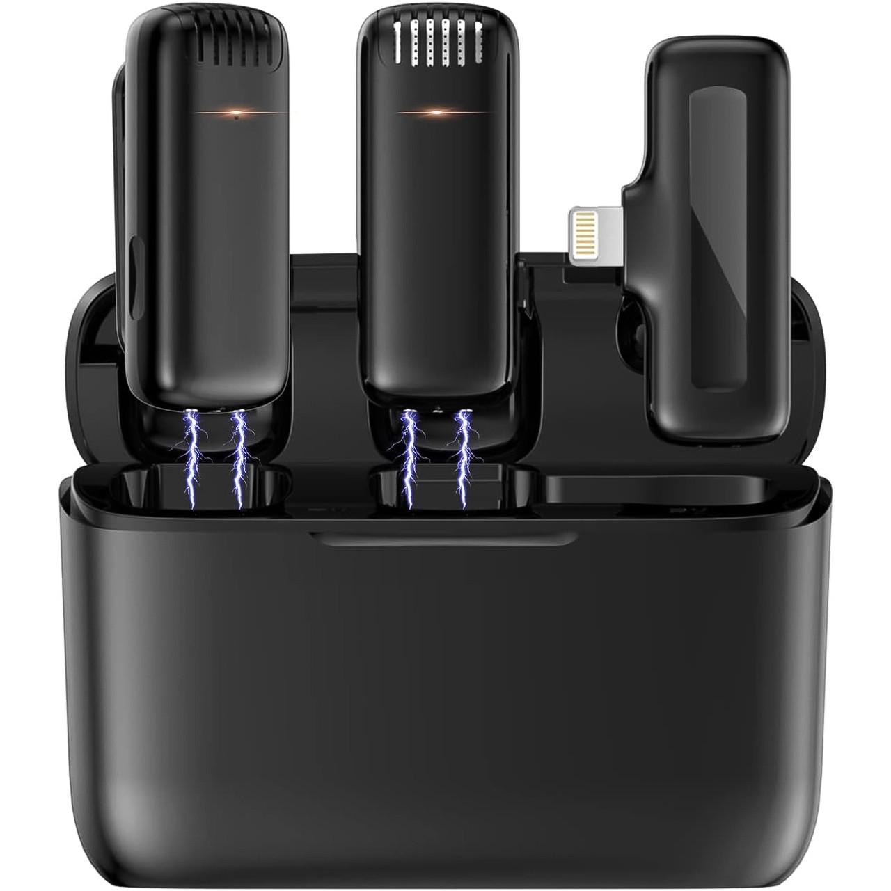 Микрофон двойной петличный Savetek P31-2 Lightning для iPhone/iPad беспроводной до 20 м с зарядным кейсом - фото 4