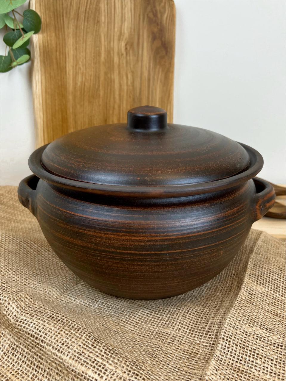 Шашличниця керамічна глиняна гладка 3,5 л (3003-20)