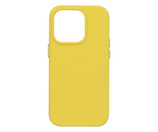 Чохол-накладка Leather Case для Apple iPhone 14 Pro Canary yellow - фото 1