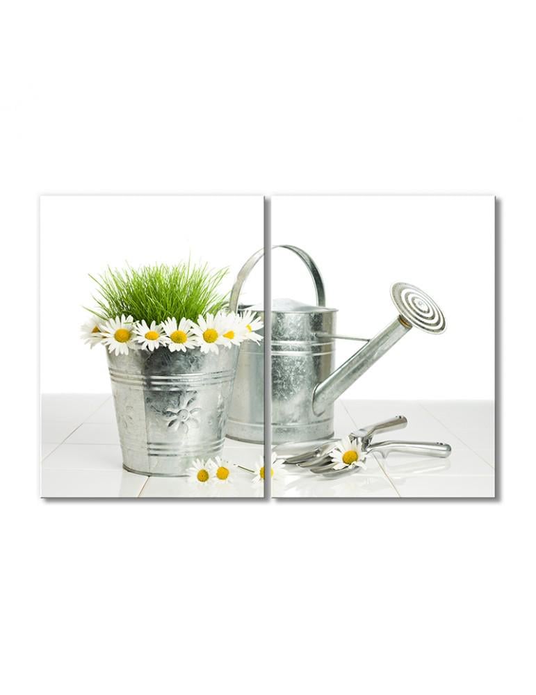 Картина модульная Ромашки в ведерке 2 модуля 70x105 см