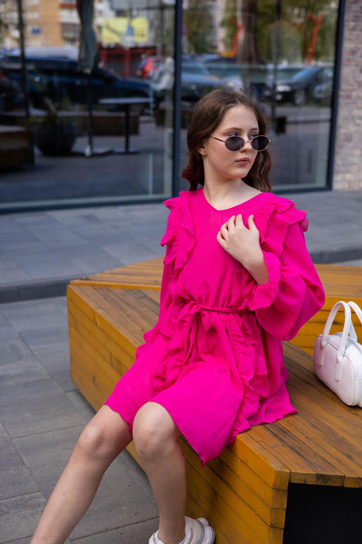 Сукня шифонова підліткова IRmAS 1266 140 см Малиновий - фото 6 Сукня шифонова підліткова IRmAS 1266 140 см Малиновий - фото 6