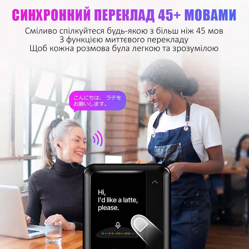 Переводчик наушники IKKO ActiveBuds TWS AI ChatGPT 45 языков WI-FI BT 5.3 Black (2000996216933) - фото 3