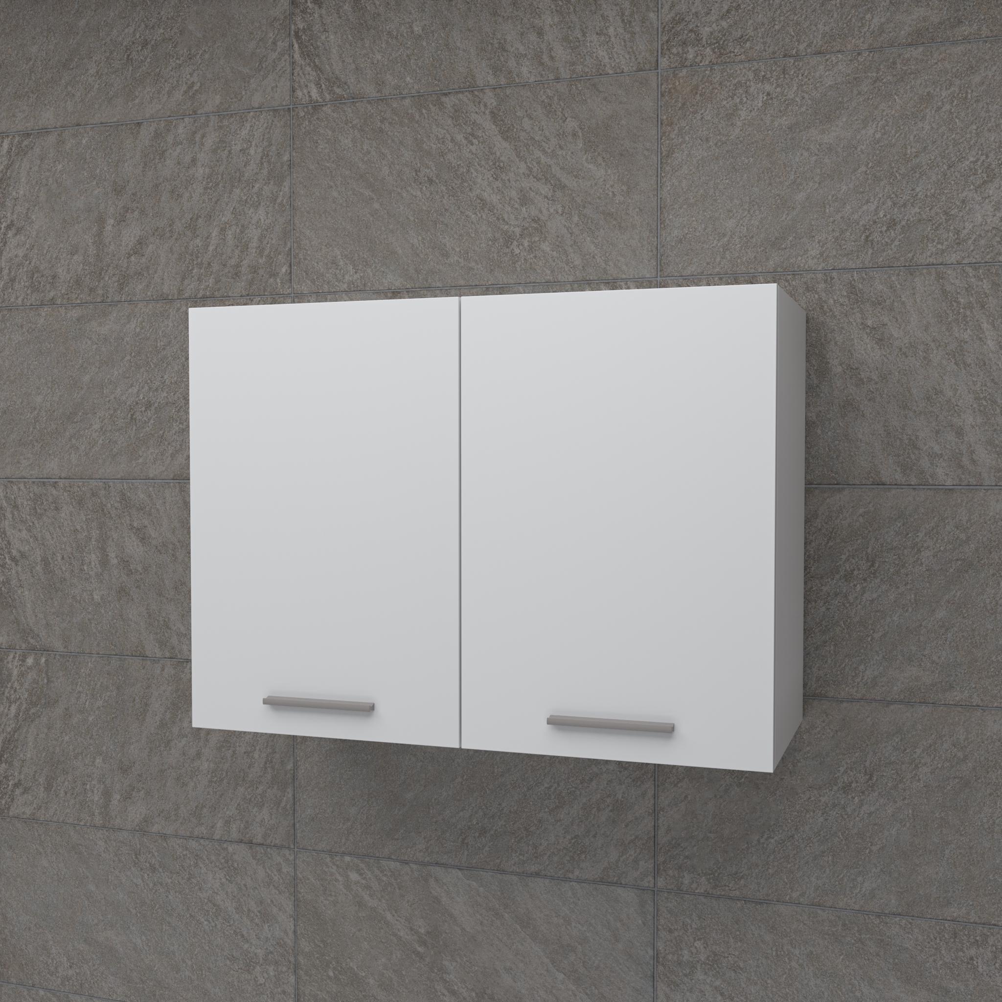 Шафа навісна у ванну кімнату ДСП 800 мм Білий (K-12wh) Шафа навісна у ванну кімнату ДСП 800 мм Білий (K-12wh)