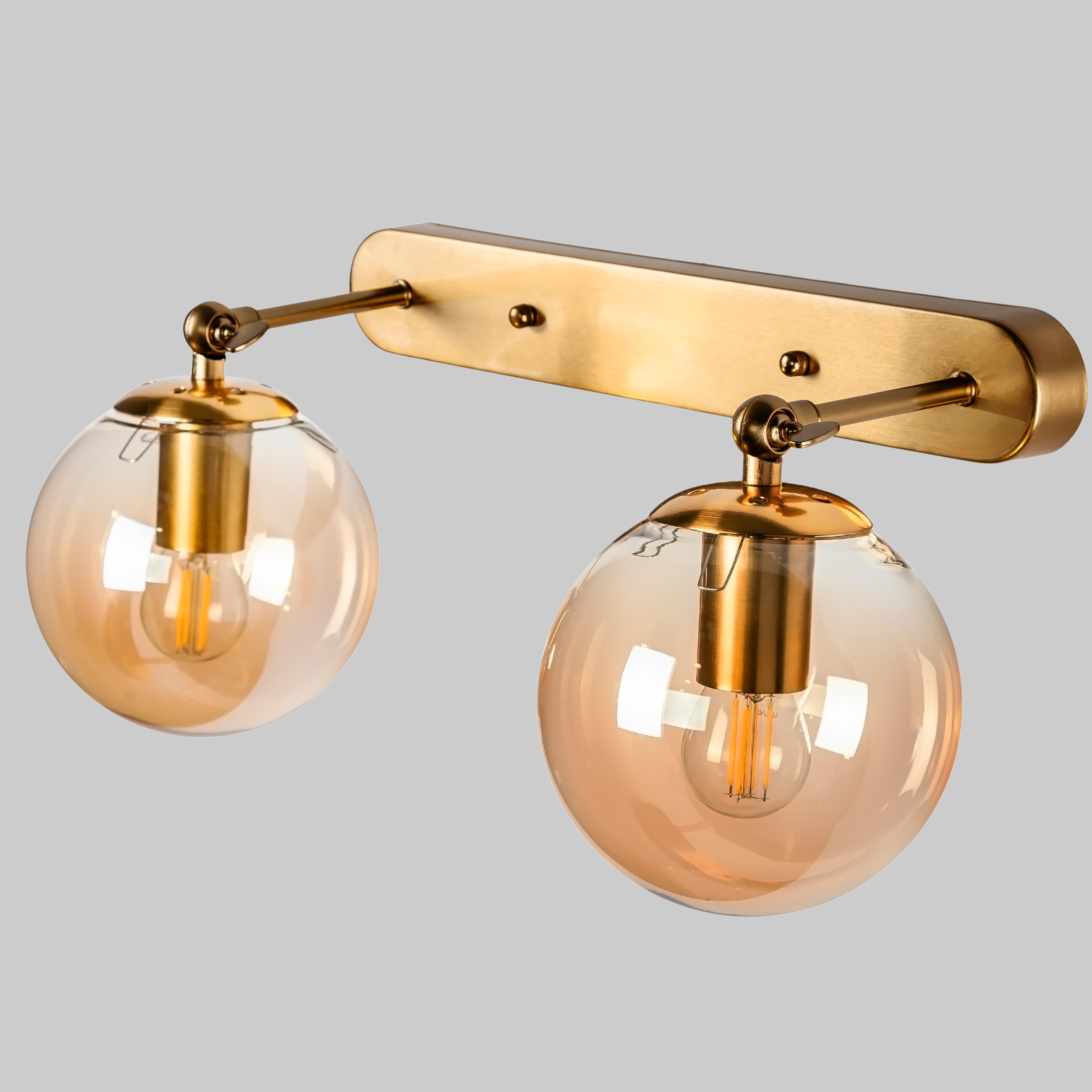 Светильник/бра настенный на 2 лампы Бронзовый (56-WPR150F-2 BRZ+BR)