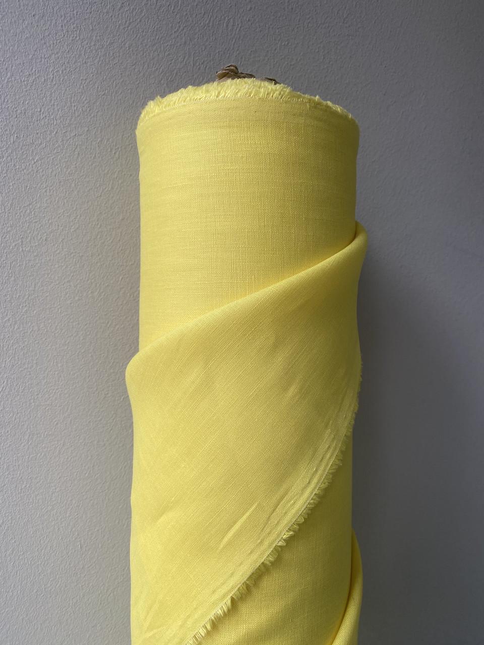 Тканина LINEN PLUS лляна натуральна 143 см 1490 Жовтий - фото 1