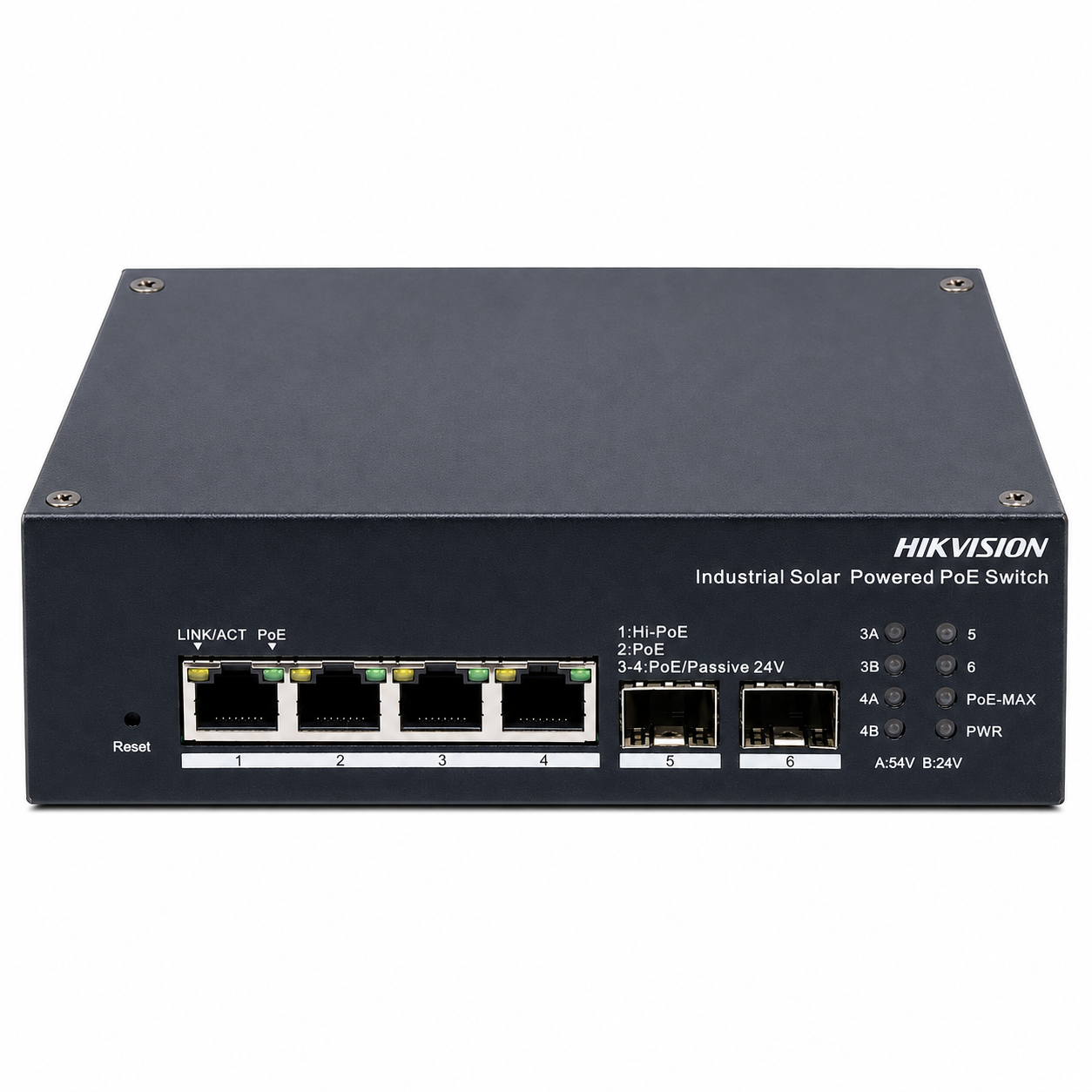 Коммутатор управляемый настольный Hikvision DS-3T1506HP-EI-UPS 4 порта 2-120 Вт PoE (37916744)