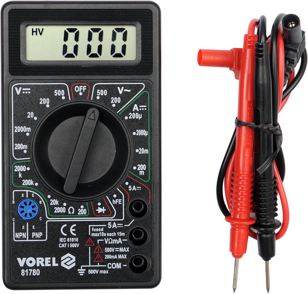 Универсальный мультиметр VOREL 81780 черный