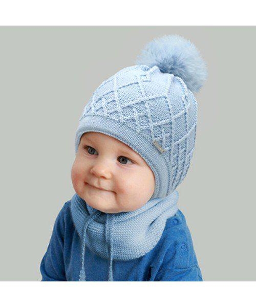 Комплект шапка та шарф дитячий Elf Джеф р. 46 Блакитний (OK001342)