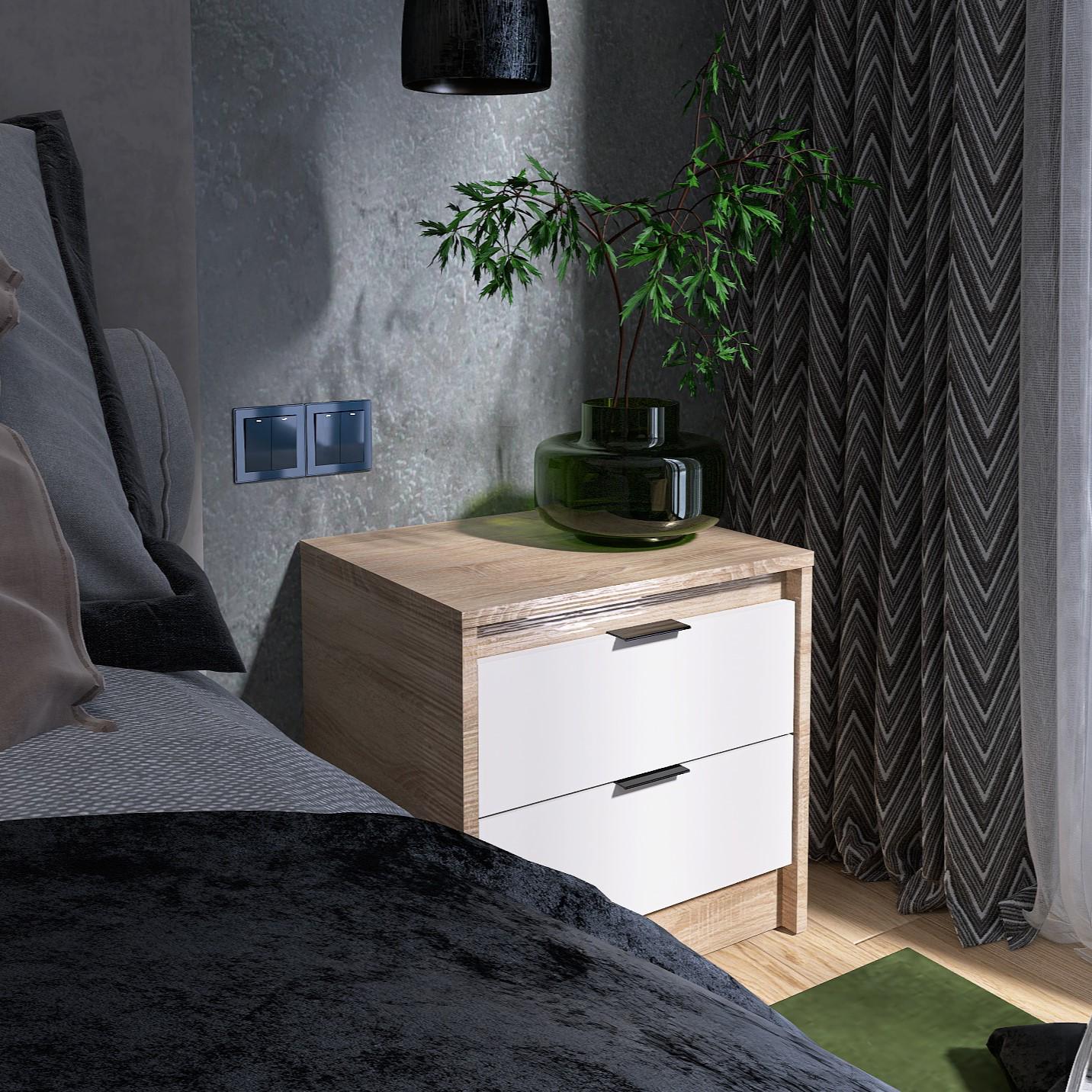 Тумба прикроватная Everest Сити 450 452х380х442 мм Сонома/Белый (11427) - фото 4 Тумба прикроватная Everest Сити 450 452х380х442 мм Сонома/Белый (11427) - фото 4