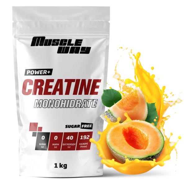 Креатин моногідрат MuscleWay POWER+ 99,9% без цукру Диня 1 кг на 200 порцій (21-125-cre-mw-rs1.d)